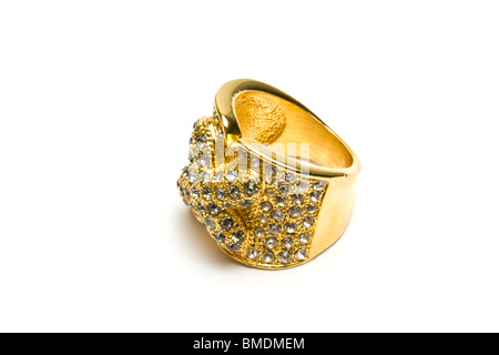 Jewellery gold ring isolated on the white background Stock Photo