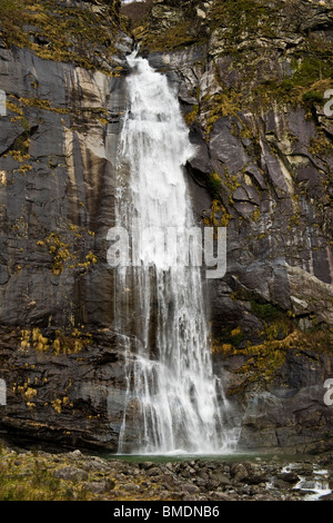Waterfall, Bignasco, Vallemaggia, Canton Ticino, Switzerland Stock Photo
