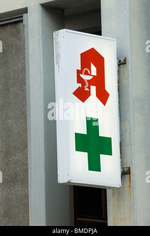 Sign of a pharmacy in Berlin Germany Stock Photo