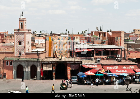 Marrakech,food stalls in Jemaa el Fna square Stock Photo