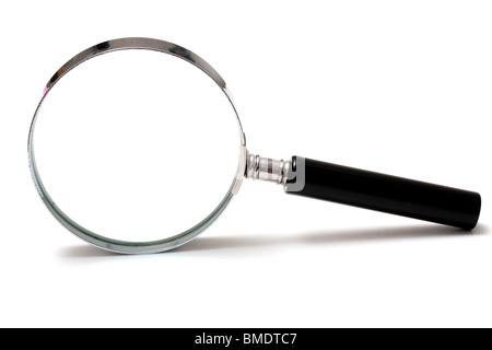 Magnifying glass on white background Stock Photo