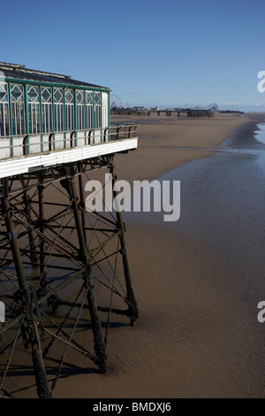 Blackpool north pier pavilion and beach seafront lancashire england uk Stock Photo