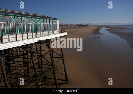 Blackpool north pier pavilion and beach seafront lancashire england uk Stock Photo