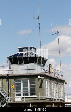 The control tower built for RAF Duxford in WWII. Duxford Aero Museum - part of the Imperial War Museum Stock Photo