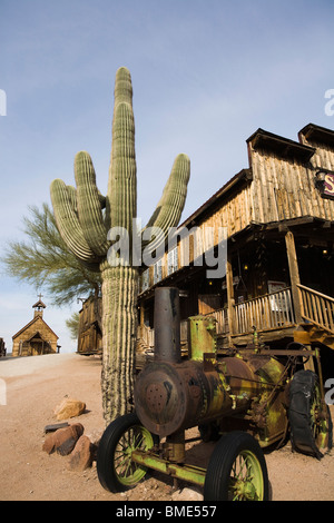 Goldfield ghost town, near Apache Junction, Arizona and Superstition Mountains. Stock Photo