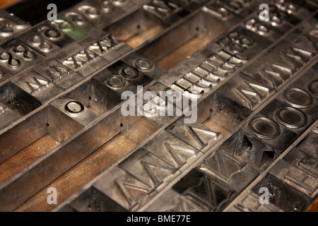 Lead letterpress alphabet Stock Photo