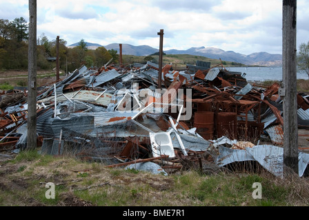 Pile of Scrap Metal Scrapyard Portnacroish Argyll West Western Coast Highlands Scotland UK United Kingdom Stock Photo