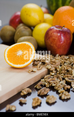 Nuts and fruits, Sweden. Stock Photo