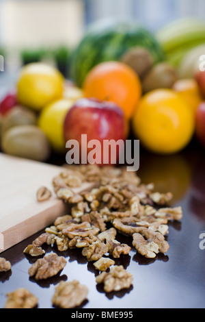 Nuts and fruits, Sweden. Stock Photo