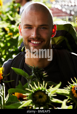 Man smiling, close-up, portrait Stock Photo