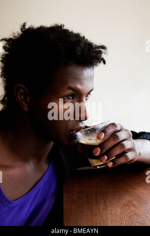 Man drinking coffee Stock Photo