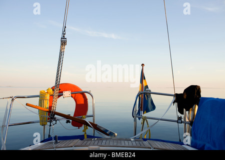 View of sea from sailing boat Stock Photo