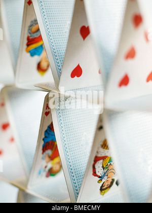 House of stacked playing cards Stock Photo