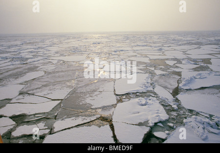 View of broken ice over Baltic sea Stock Photo