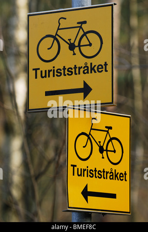 Bicycle sign, close-up Stock Photo