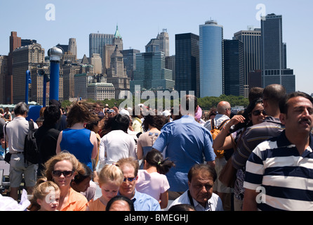 LOWER MANHATTAN SKYLINE, NEW YORK HARBOR Stock Photo