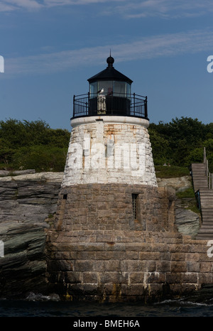 CASTLE HILL LIGHTHOUSE (1890), NARRAGANSETT BAY, NEWPORT, RHODE ISLAND Stock Photo