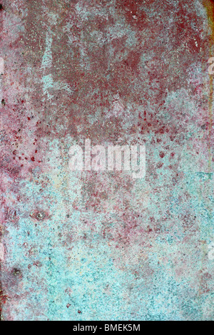 grunge red green aged paited paint wall texture background Stock Photo