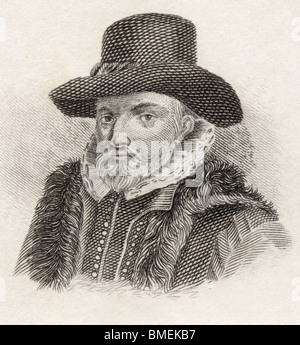 John Speed, 1552 to 1629. English historian and cartographer. Stock Photo