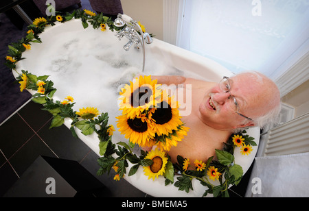 BBC weather man Michael Fish launches East Sussex Energy Partnership solar energy scheme in the South East. Stock Photo