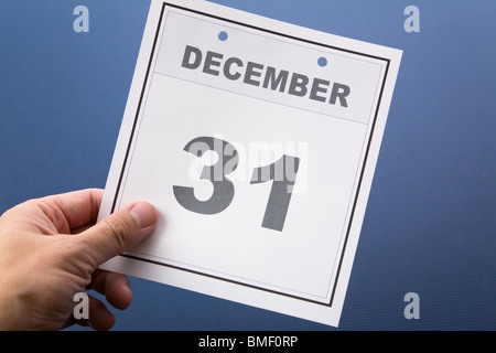 Last day of the year, calendar date December 31 for background Stock Photo