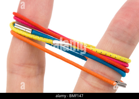 color rubber band close up shot Stock Photo