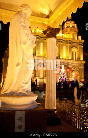 Wangfujing Cathedral on Christmas Eve, Wangfujing Street, Beijing, China Stock Photo