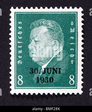 Postage stamp from Germany depicting President Friedrich Ebert for the withdrawal of Allied troops from the Rhineland Stock Photo