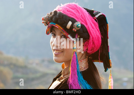 Jiarong Tibetan woman in traditional costume, Gyarong Beauty Valley