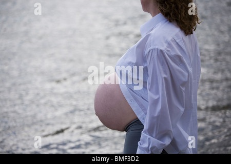 Pregnant Woman, Full Term, Bare Stomach Stock Photo: 29878553 - Alamy