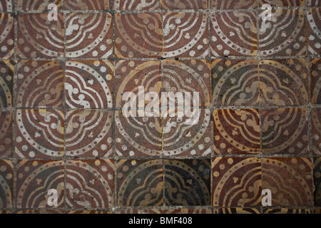 Medieval tiles, Winchester Cathedral, Winchester, England, UK Stock Photo