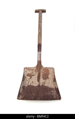 Traditional metal shovel, isolate on a white studio background. Stock Photo