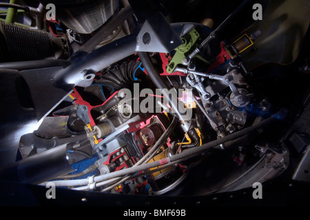 Bell helicopter 47 G-2 1957 motor detail Stock Photo