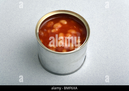 Canned baked beans Stock Photo