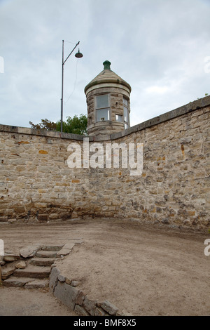Wall and guard tower at the old Idaho Penitentiary in Boise, Idaho Stock Photo