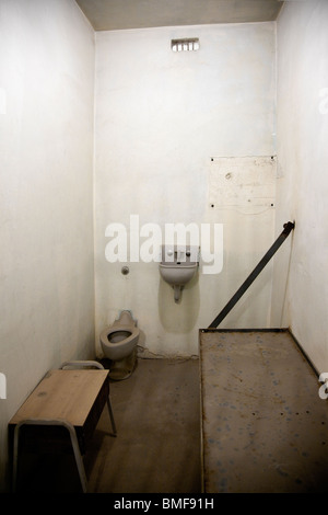 Interior of single cell at the old Idaho Penitentiary in Boise, Idaho Stock Photo