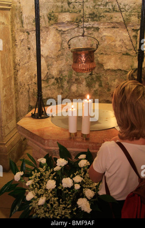 Israel, Jerusalem, an ancient water well at the Church of the Visitation in Ein Karem Stock Photo