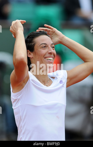Francesca Schiavone (ITA) competing at the 2010 French Open Stock Photo