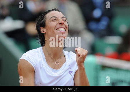 Francesca Schiavone (ITA) competing at the 2010 French Open Stock Photo