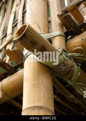 Bamboo scaffolding in the center of Shanghai, China Stock Photo