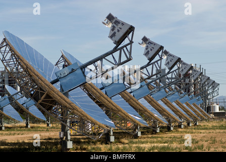 Solar Dishes on a solar farm near Peoria, Arizona, USA Stock Photo