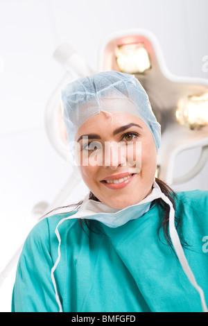female surgeon in operation room Stock Photo