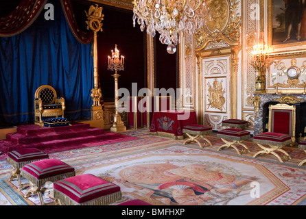 Throne Room of Napoleon I, Palace of Fontainebleau, France (1808).