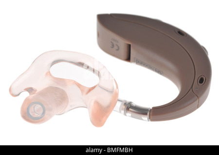 Hearing aid, digital hearing aid on a ”white background” Stock Photo