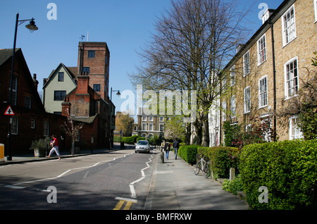 Looking up Canonbury Place to Canonbury Tower, Canonbury, London, UK Stock Photo