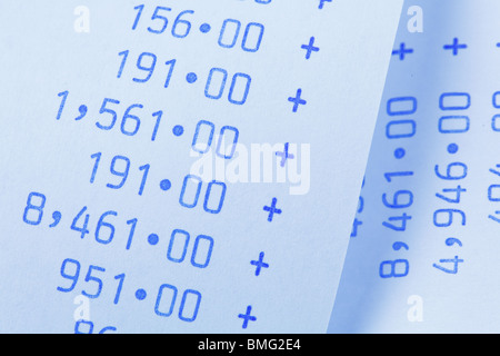 Computing stripes with numbers. Symbol for costs, expenses, revenues and profits. Stock Photo