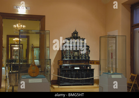 Collection of Ancient Musical Instruments at the Hofburg Stock Photo