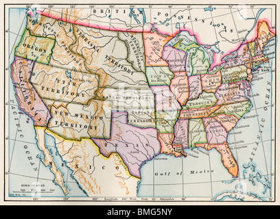 Map of the northern united states of North America circa 1760 Stock ...