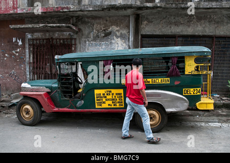 Philippines, Manila, Colorful jeepney in Intramuros the oldest district of the city of Manila. Stock Photo