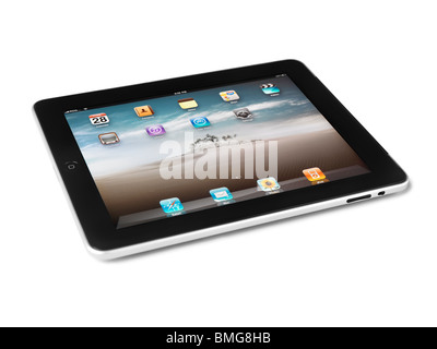 Apple iPad 3G tablet computer isolated on white background with clipping path Stock Photo